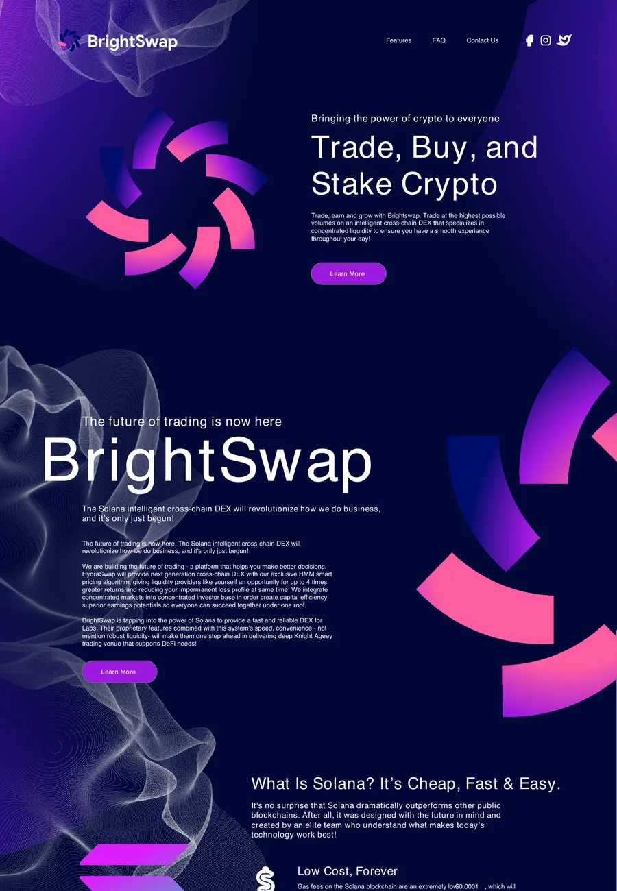 BrightSwap — Website design