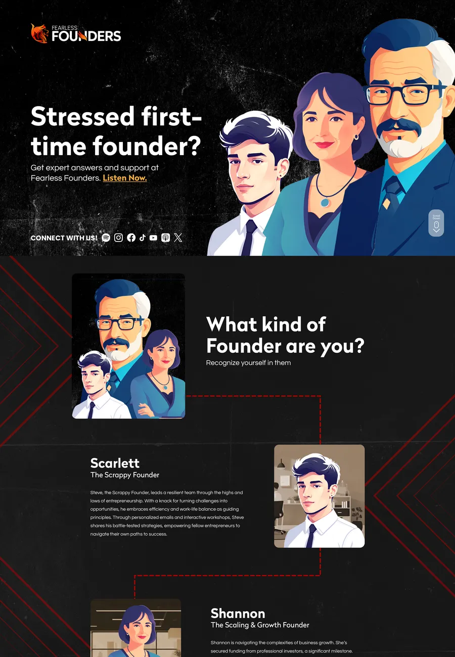Fearless Founders — Website design