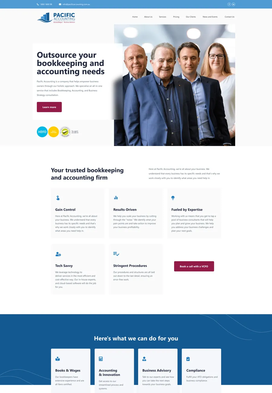 Pacific Accounting — Website design